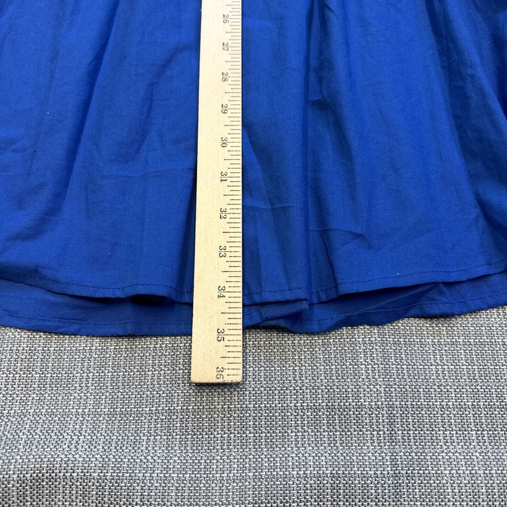New Indie Blue Sundress Large Coastal Cottagecore Button Front Pockets Dress - Picture 9 of 10